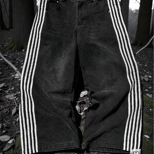 Black Pants with White Stripes